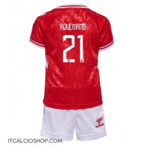 Danimarca Morten Hjulmand #21 Prima Maglia Bambino Europei 2024 Manica Corta (+ Pantaloni corti)